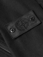 Stone Island - Ghost Wool-Blend Flannel Hooded Jacket - Black