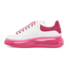 Alexander McQueen White and Pink Clear Sole Oversized Sneakers