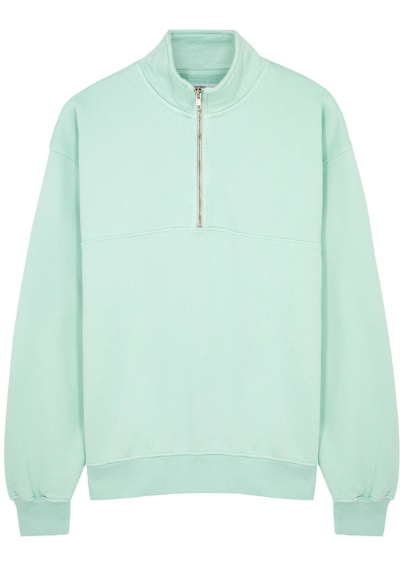 Photo: Colorful Standard Half-zip Cotton Sweatshirt Mint