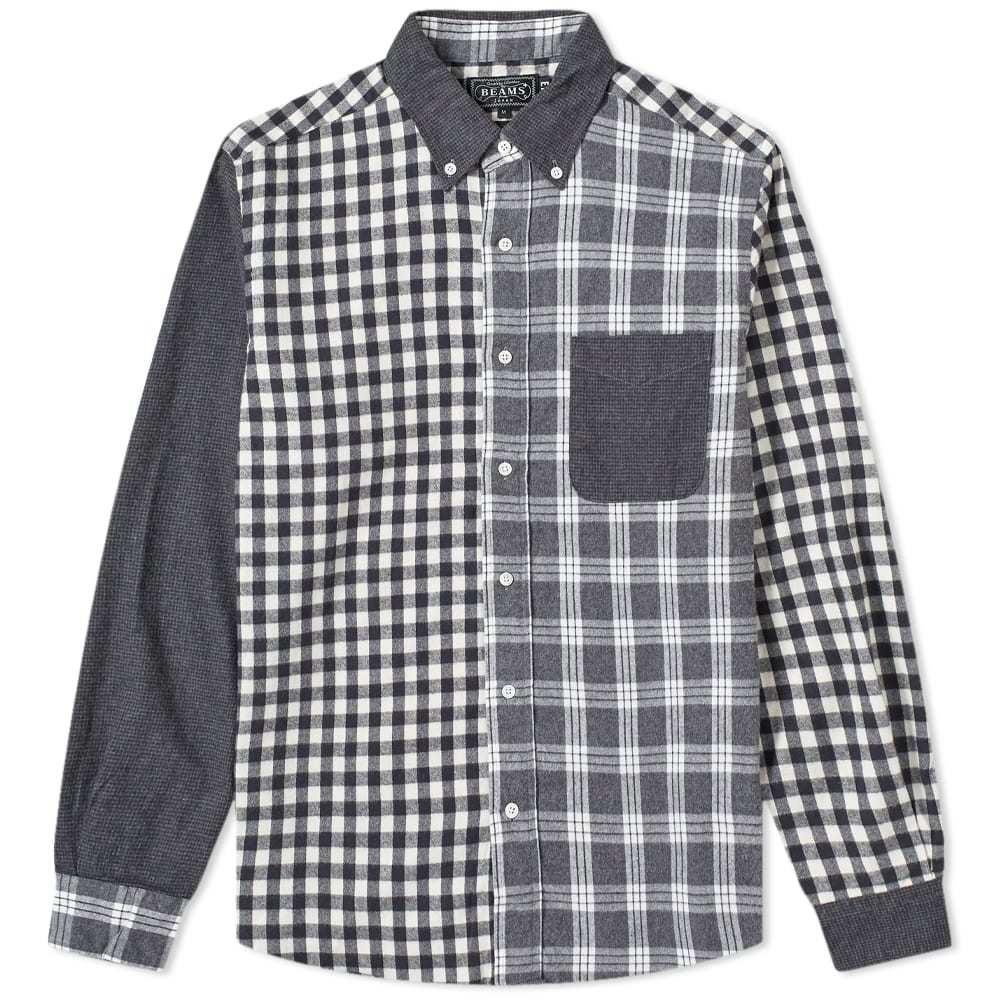 Photo: END. x Beams Plus Button Down Panel Pattern Flannel Shirt