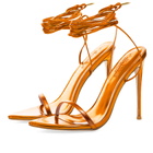 Femme LA Women's London Lace Up Sandal Heel in MtllcOrng
