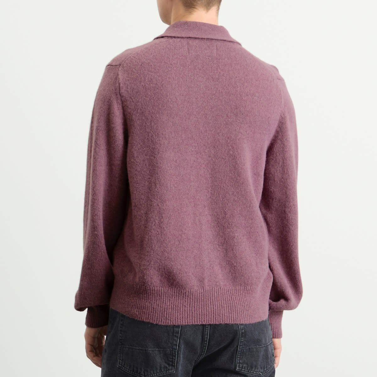 Corridor Men's Brushed Alpaca Polo in Plum