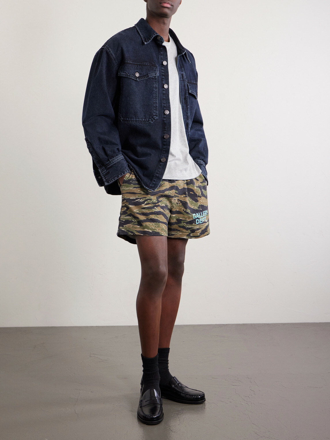 Gallery Dept. - Zuma Straight-Leg Camouflage and Logo-Print Cotton-Jersey Shorts - Green