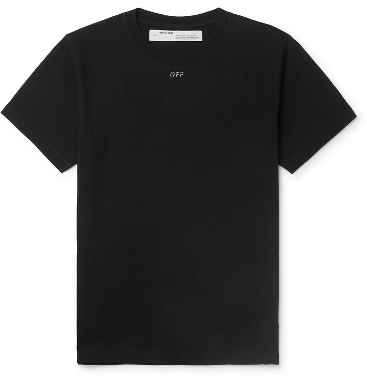 Photo: Off-White - Logo-Embellished Cotton-Jersey T-Shirt - Black