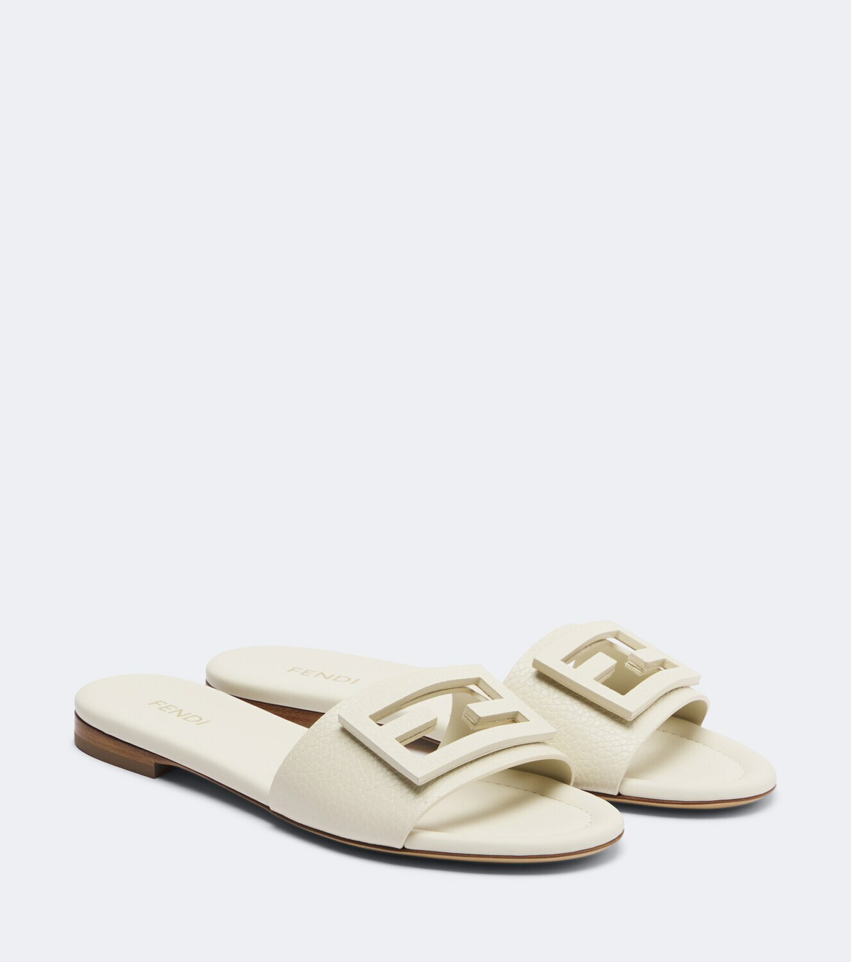 Fendi FF leather slides