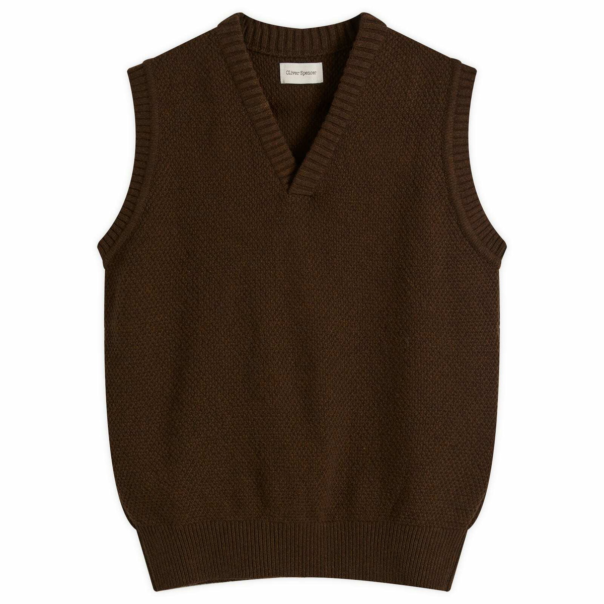 メンズウェア EMBLEM V-NECK KNIT VEST - BROWN EMBLEM V-NECK KNIT VEST - BROWN