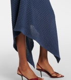 Victoria Beckham Draped knitted cotton-blend midi skirt