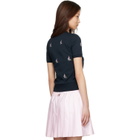 Thom Browne Navy Cotton Milano Sailboat Rib T-shirt