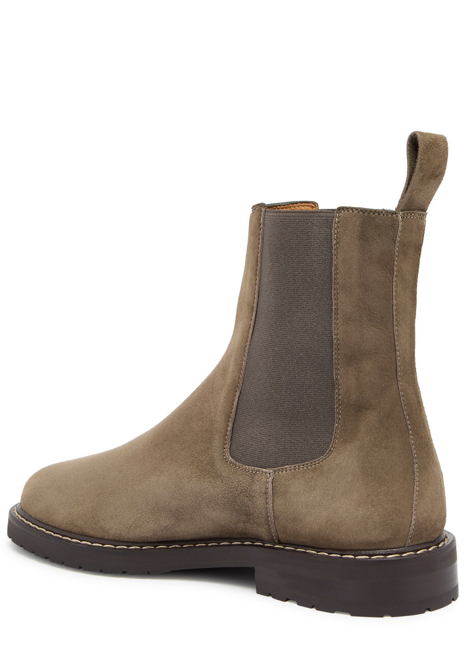 Legres Suede Chelsea Ankle Boots Khaki