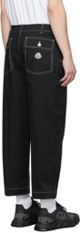 Moncler Black Contrast Stitch Cropped Trousers