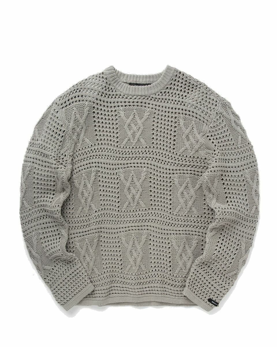 Photo: Daily Paper Zuberi Crochet Ls Grey - Mens - Pullovers