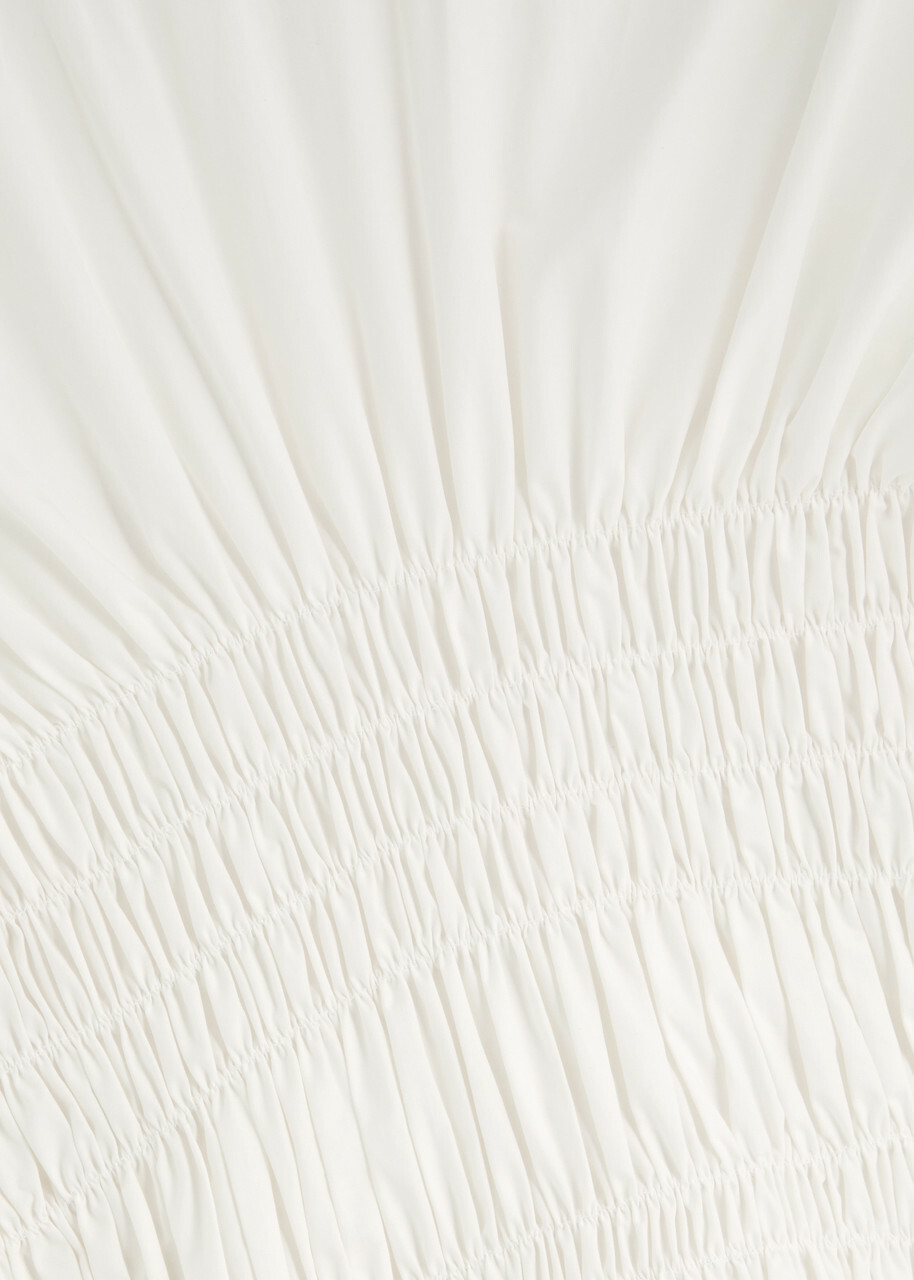 Clea Piera Cotton-poplin Midi Dress White