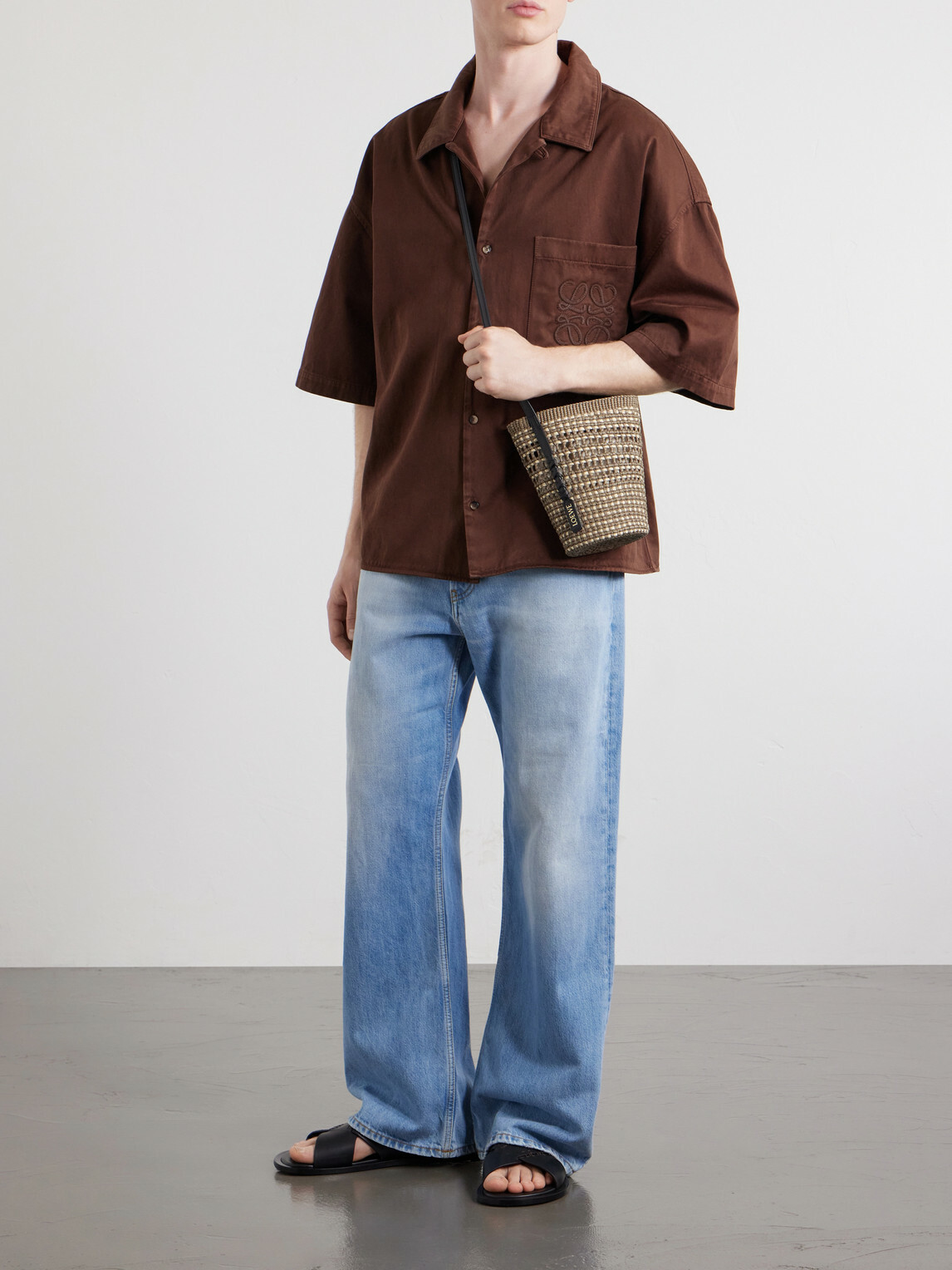 LOEWE - Paula's Ibiza Braid Leather-Trimmed Raffia Shoulder Bag