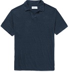 Officine Generale - Slub Linen Polo Shirt - Men - Navy