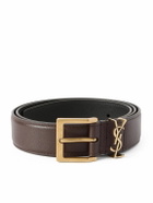 SAINT LAURENT - 3cm Leather Belt - Burgundy