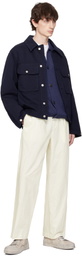 DOCUMENT Off-White Cotton Metal Tucked Trousers