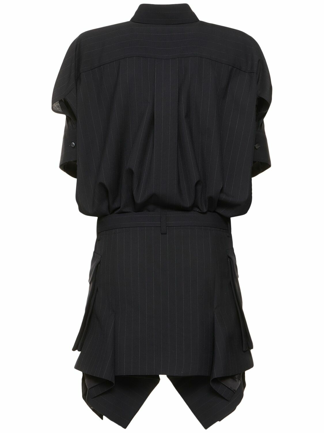 Sacai Chalk Stripe Dress Woven Dresses 100357592blk main image 0