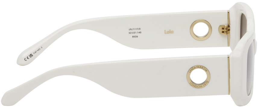 LINDA FARROW White Lola Sunglasses