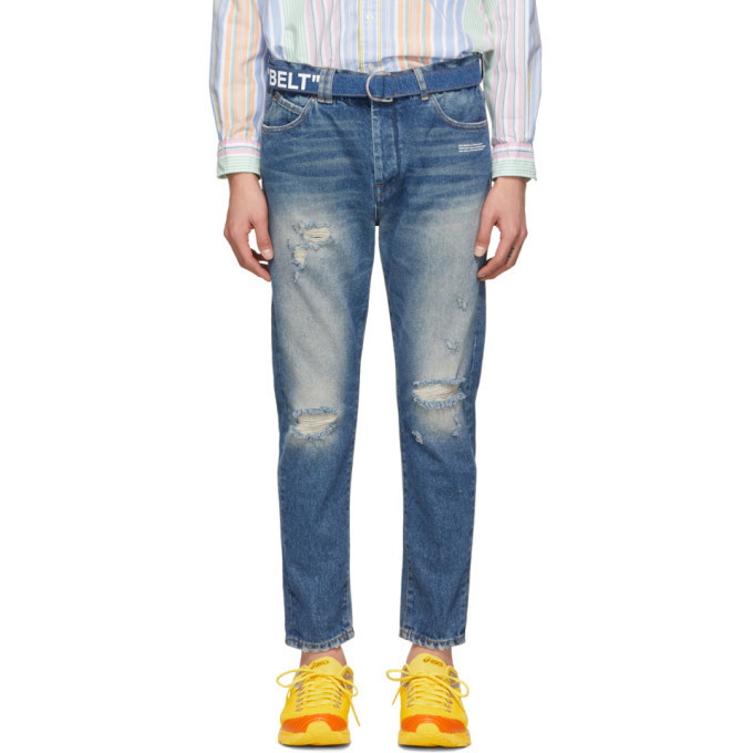 Photo: Off-White Blue Slim Low Crotch Jeans