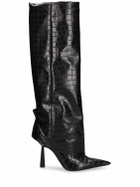 GIA BORGHINI 100mm Rosie 31 Croc Embossed Tall Boots