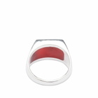 Ellie Mercer Women's One Piece Ring in Silver/Red
