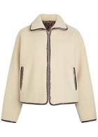 Rag & Bone Mai Whipstitch-trimmed Fleece Jacket Ivory
