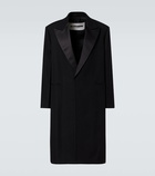 Jil Sander Silk-trimmed wool coat