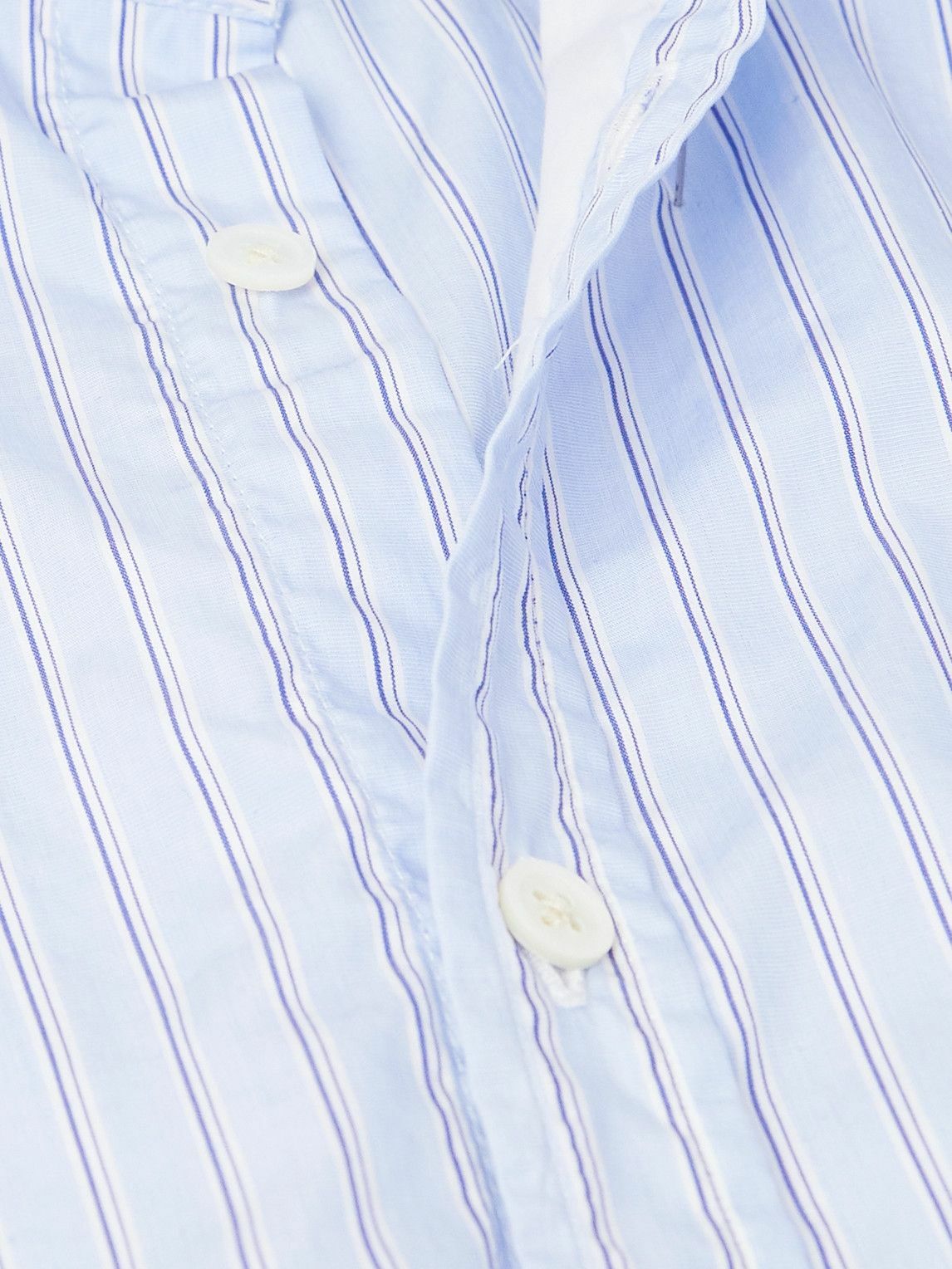 Massimo Alba - Genova Striped Cotton-Voile Shirt - Blue