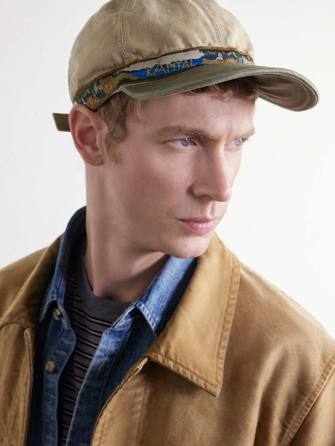 KAPITAL - Chino Brumfield Embroidered Cotton-Twill Cap - Neutrals