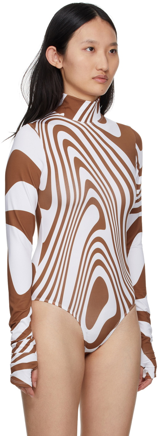 FENSI SSENSE Exclusive White & Brown Oraculo Bodysuit