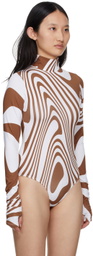 FENSI SSENSE Exclusive White & Brown Oraculo Bodysuit