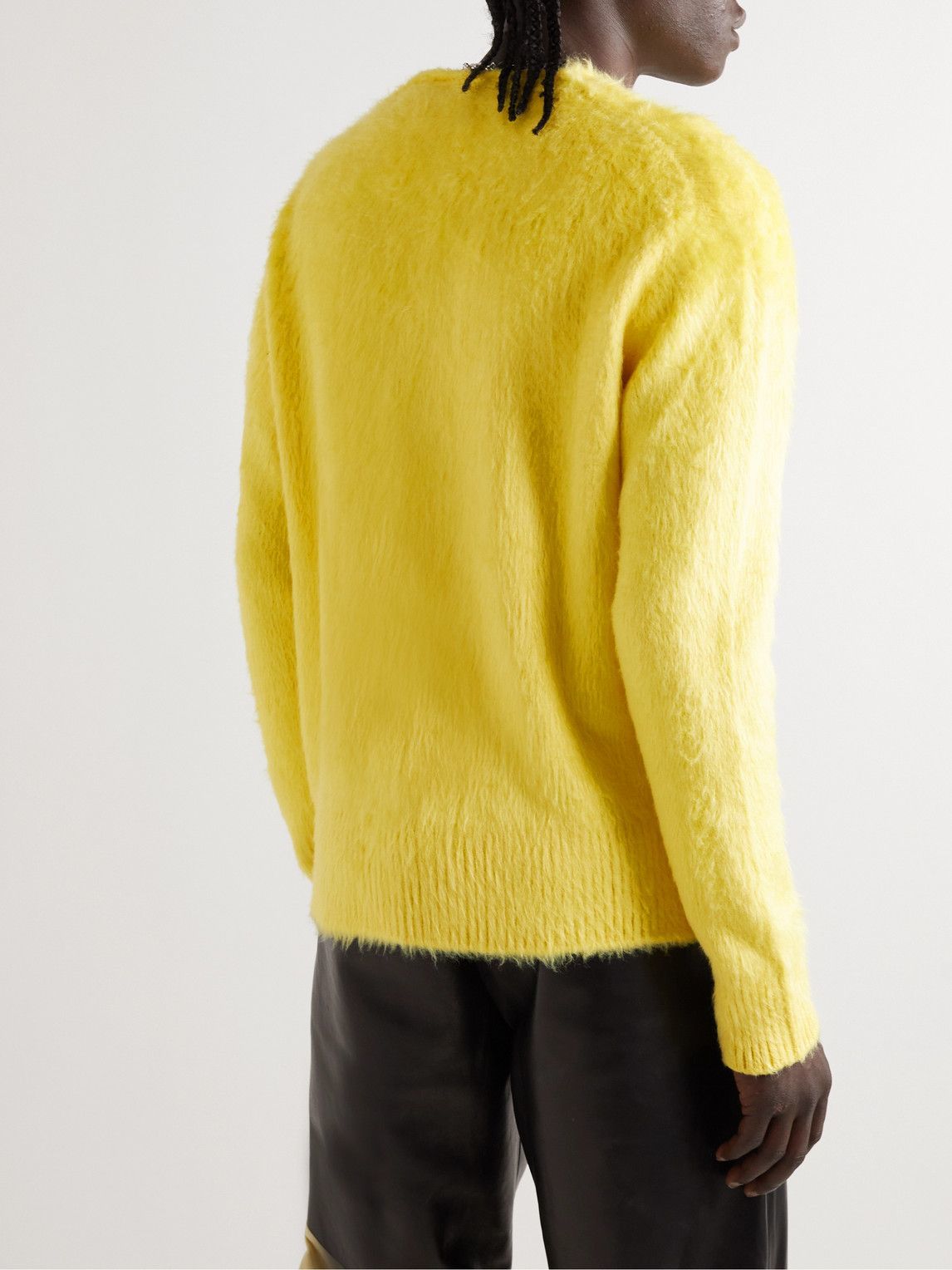 JIL SANDER イエローシルクカーディガン Yellow Wool Blend V-Neck Cardigan by Jil Sander on Sale