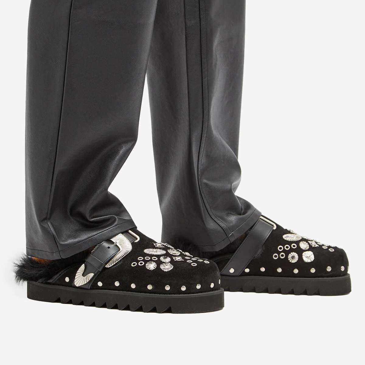 靴 TOGA PULLA Western mule Toga Pulla Black Western Mules Toga Pulla