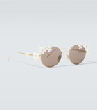 Loewe Paula's Ibiza floral-appliqué oval sunglasses