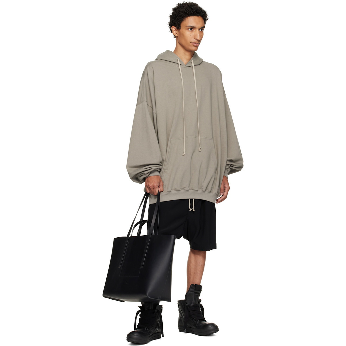Rick Owens Taupe Tower Hun Hoodie