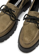 Alexander Wang Carson 50 Waxed Suede Boat Shoes Beige