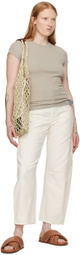 Filippa K Taupe Fine Rib T-Shirt