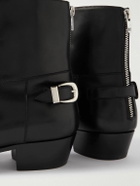 CELINE - Drugstore Buckled Leather Ankle Boots - Black