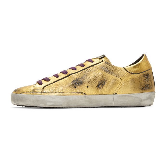 Golden Goose Gold Leather Superstar Sneakers Golden Goose