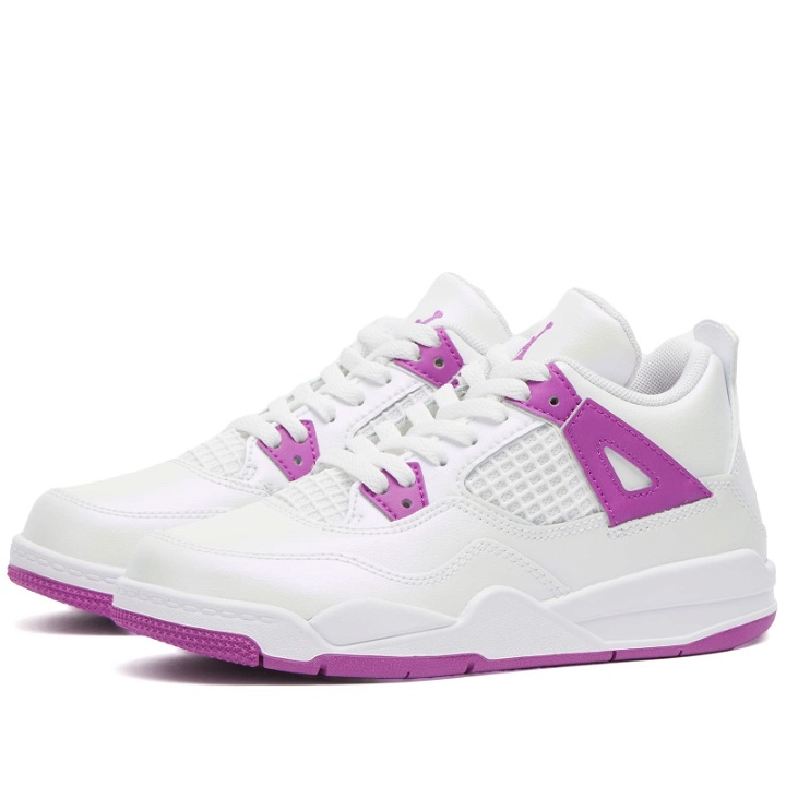 Photo: Air Jordan 4 Retro Edge PS Sneakers in White/Hyper Violet