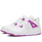 Air Jordan 4 Retro Edge PS Sneakers in White/Hyper Violet
