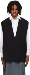 Jil Sander Black Single-Breasted Vest