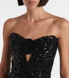 Rebecca Vallance Diana sequined mesh-trimmed gown