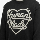 Human Made Men's Knitted Heart Crew Neck Jumper in Black