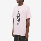 Raf Simons Men's Oversized Hand Sign Print T-Shirt in Light Pink