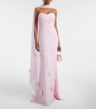 Self-Portrait Scarf-detail georgette gown