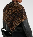 Saint Laurent Leopard-print wool scarf