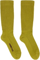 Rick Owens Yellow Logo Socks