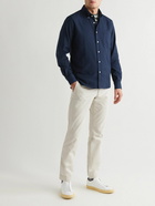 De Bonne Facture - Button-Down Collar Cotton-Flannel Shirt - Blue