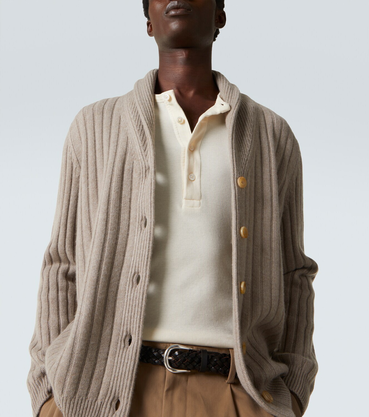 Arch4 Mr Denver ribbed-knit cashmere cardigan